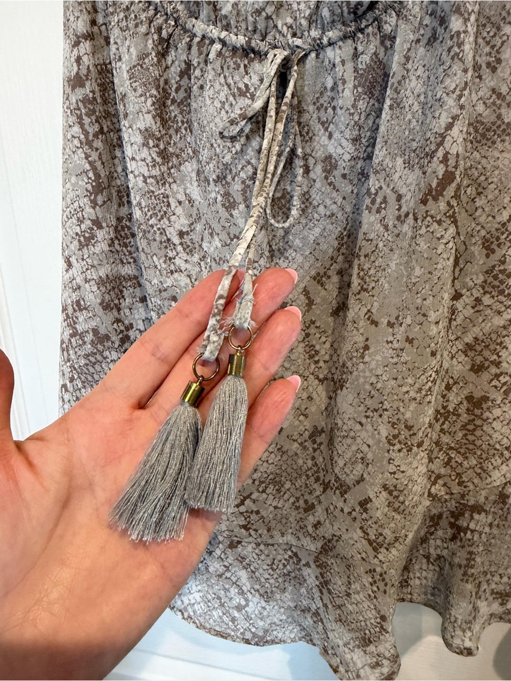 Life By Sea Snake Print Dress - Taupe & Cream snake print - Picture 3 of 9